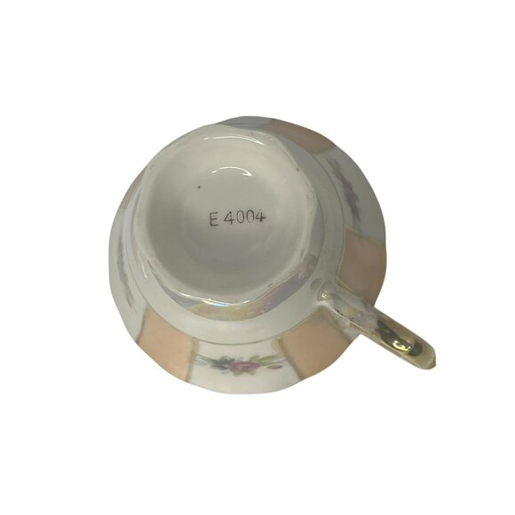 Vintage Porcelain Teacup and Saucer Set with Gold Accents Floral Design - Picture 4 of 7